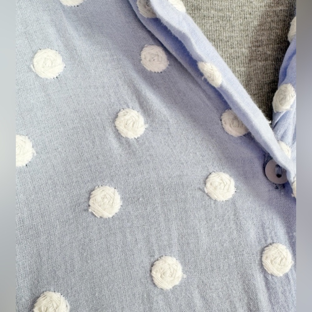 Zara Blue Polka Dot Shirt Size Medium - Picture 3 of 7